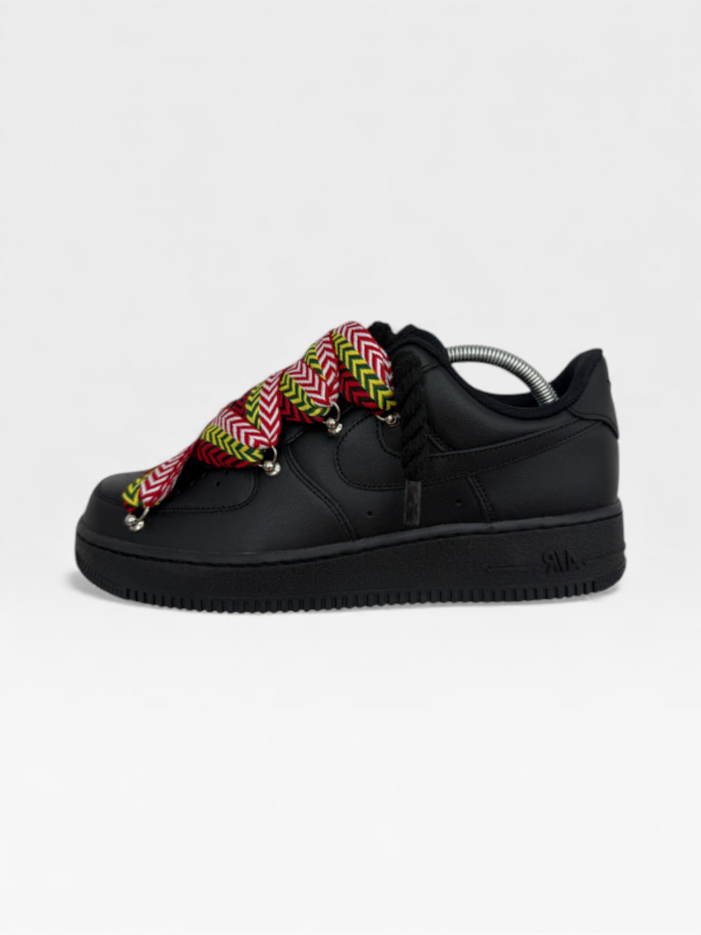 Nike Air Force 1 Triple Black Lanvin Red
